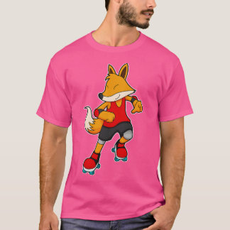 T-shirt Renard en patinage avec roulettes