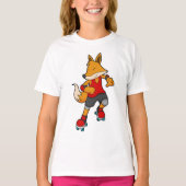 T-shirt Renard en patinage avec roulettes (Devant)