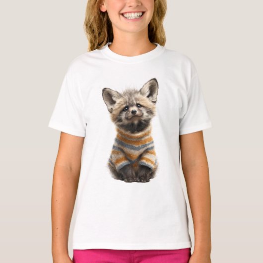T-shirt Renard en pull rayé Fox Kids (Devant)