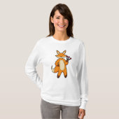 T-shirt Renard en tant que joueur de fléchettes avec des f (Devant entier)