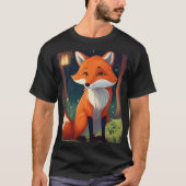 T-shirt Renard espiègle avec Sophistication (Backgro clair (Devant)