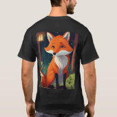 T-shirt Renard espiègle avec Sophistication (Backgro clair (Dos)