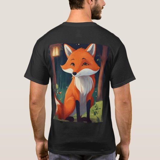 T-shirt Renard espiègle avec Sophistication (Backgro clair (Dos)
