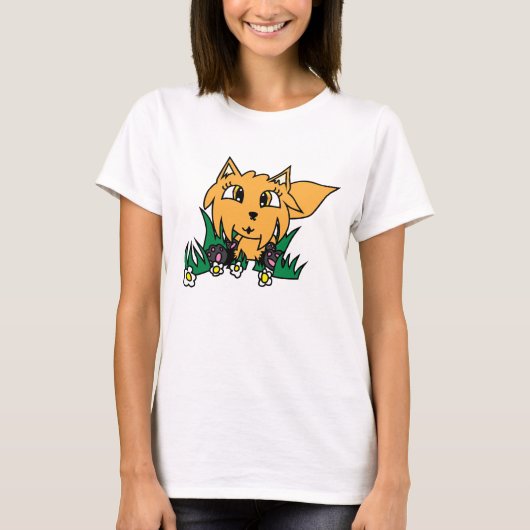 T-shirt Renard et Fleurs (Devant)