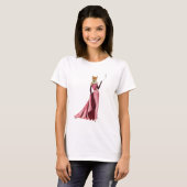 T-shirt Renard glamour en rose (Devant entier)