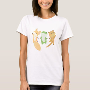 T-shirt Renard Grenouille léopard Amoureux des animaux Drô