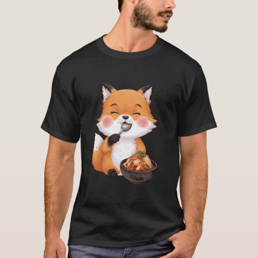 T-shirt Renard mangeant du kimchi (Devant)