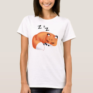 T-shirt Renard mignon de bande dessinée de sommeil de