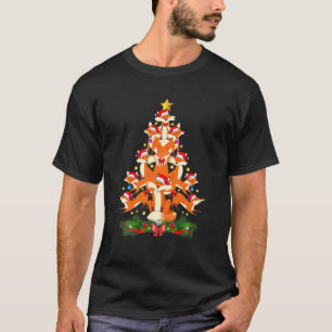 T-shirt Renard Noël Arbre Renard Amateurs de Noël Fête 