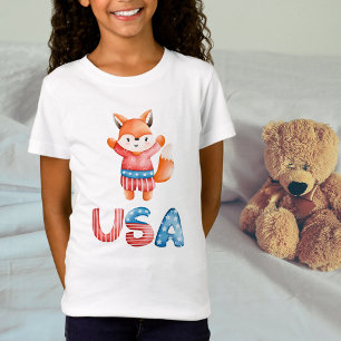 T-Shirt Renard patriotique mignon