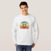 T-shirt Renard Rétro Coucher de Soleil Esthétique Vintage (Devant entier)