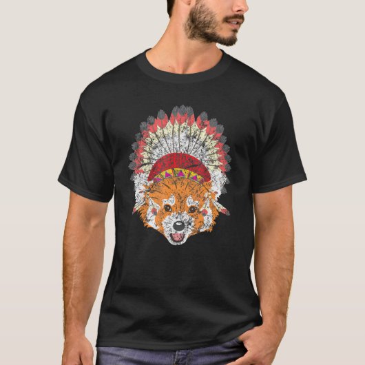 T-shirt Renard rouge amérindien (Devant)
