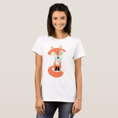 T-shirt Renard rouge élégant (Devant entier)