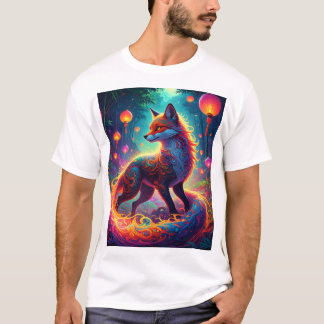 T-shirt Renard spirituel du bosquet de lanternes