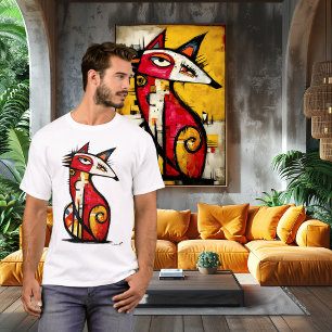 T-shirt Renard Totémique – Symbole Tribal Abstrait