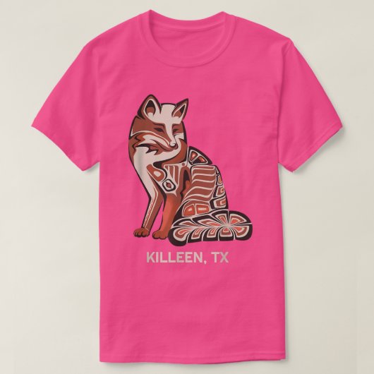 T-shirt Renard tribal rouge Killeen Art amérindien Sty (Design devant)