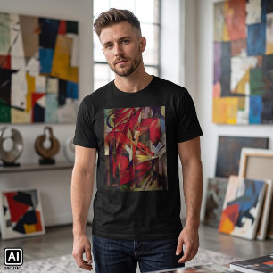 T-shirt Renards par Franz Marc, Art Cubiste Abstrait Vinta