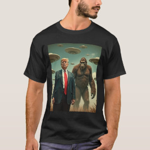 T-shirt Rencontre drôle de Trump Bigfoot Ufo Alien Uap Ami