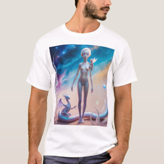 T-shirt Rencontre mystique : Le vagabond luminescent dans
