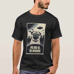 T-shirt Rencontres de Pug Vintage UFO Drôle de UFO et Self
