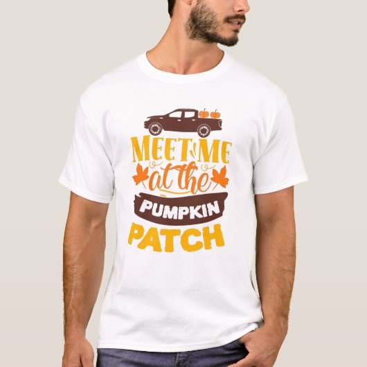 T-shirt Rencontrez-Moi Au Citrouille Patch Farm Automne Sl (Devant)
