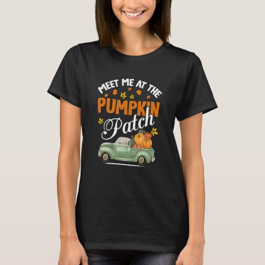 T-shirt Rencontrez-Moi Au Citrouille Patch Pickup Automne (Devant)