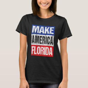 T-shirt Rendez l'Amérique Floride Rétro Rouge Blanc Bleu