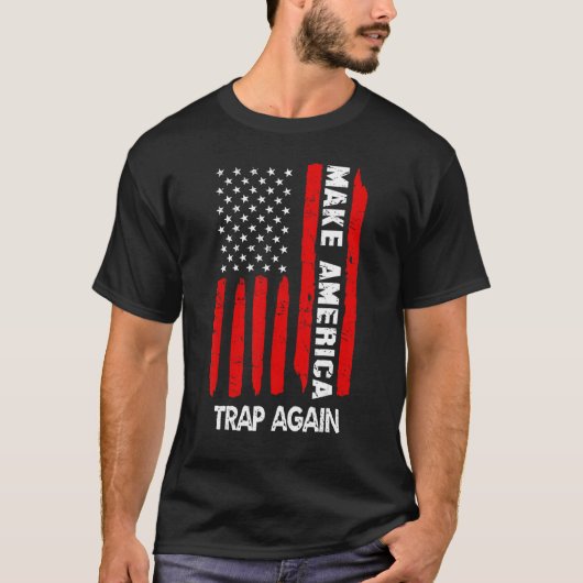 T-shirt Rendre l'Amérique au piège américain Drapeau améri (Devant)