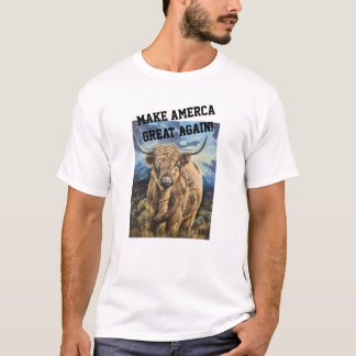 T-shirt Rendre l'Amérique grand taureau Highland