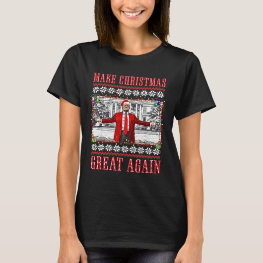 T-shirt Rendre Noël super Père Noël amusant Trump Noël (Devant)