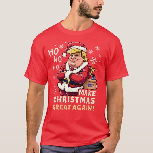 T-shirt Rendre Noël super | Trump Santa Claus Red (Devant)