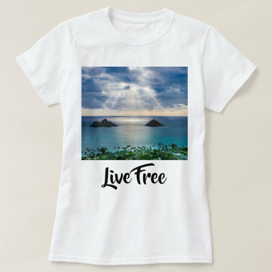 T-shirt Rends-moi fort, sable et ciel (Design devant)
