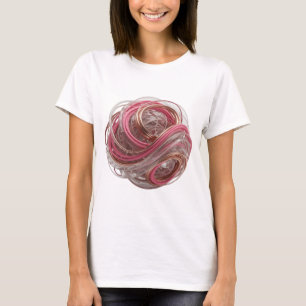 T-SHIRT RENDU 3D ABSTRAIT D'UNE FORME COMPLEXE AVEC VERRE