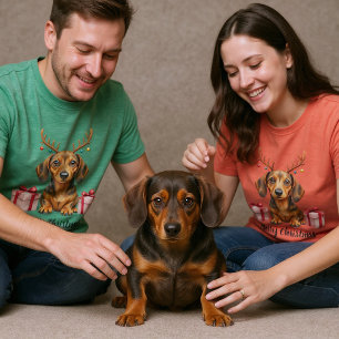 T-shirt Renne au Dachshund