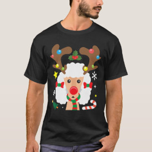 T-shirt Renne Caniche Maman Papa Chien Drôle Mignon Noël G