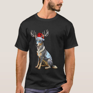 T-shirt Renne Chapeau Père Noël Vacances Bétail Australien