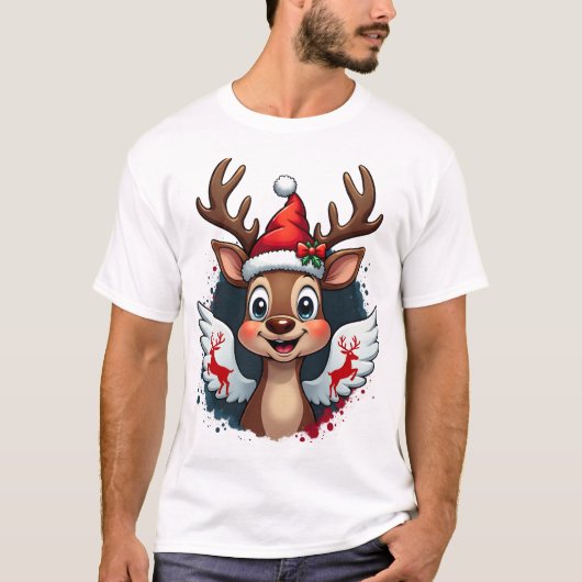T-shirt renne de Noël (1) (Devant)