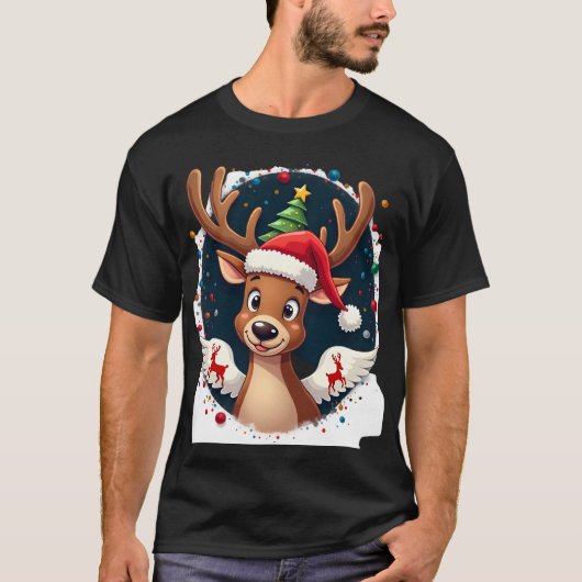 T-shirt renne de Noël (2) (Devant)