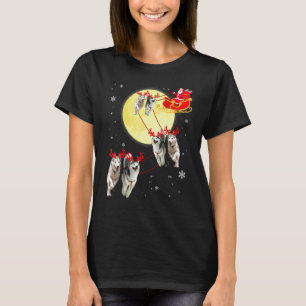 T-shirt Renne de Noël Husky Chien Traîneau Noël