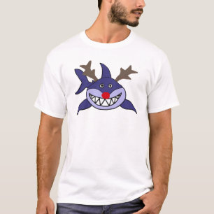 T-shirt Renne drôle de requin de Noël