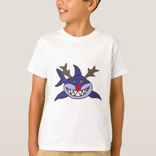 T-shirt Renne drôle de requin de Noël