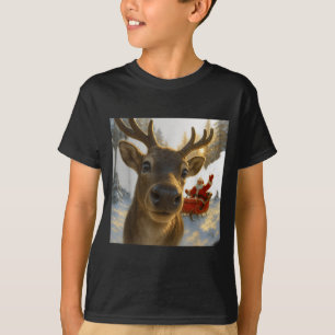 T-shirt Renne Drôle Selfie Santa Noël Hommes Femmes Ki