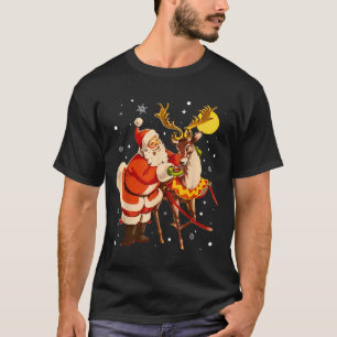 T-shirt Renne du Père Noël Rétro Années 1950 Noël Vintage