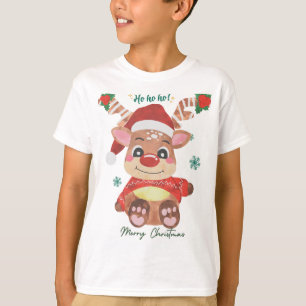 T-shirt Renne Joyeux Noël - Festif et Amusant !