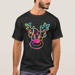 T-shirt Renne Merry Noël Xmas Lumières Pyjama de Famille