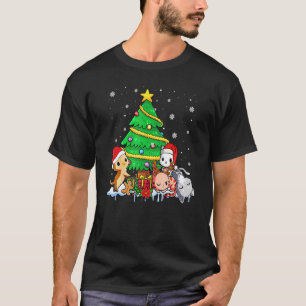 T-shirt Renne Père Noël Chat Lumières de Noël Chat Pour Xm