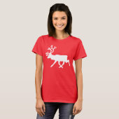 T-shirt Rennes blanches / Silhouette caribou (Devant entier)