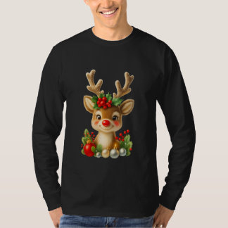 T-shirt Rennes de Noël mignons en illustration 3D | Vacanc