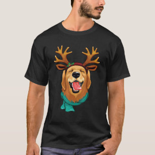 T-shirt Rennes de Noël pour chien Retriever doré Xm