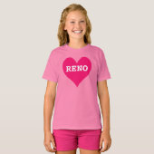 T-shirt Reno de coeur rose vif (Devant entier)